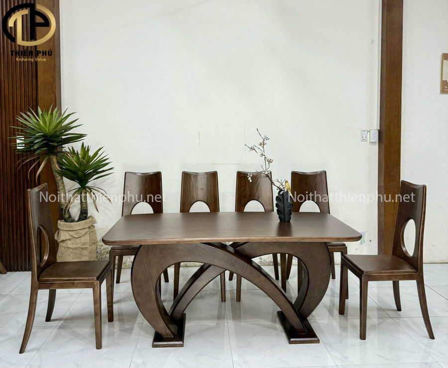 bàn ăn 6 ghế gỗ sồi