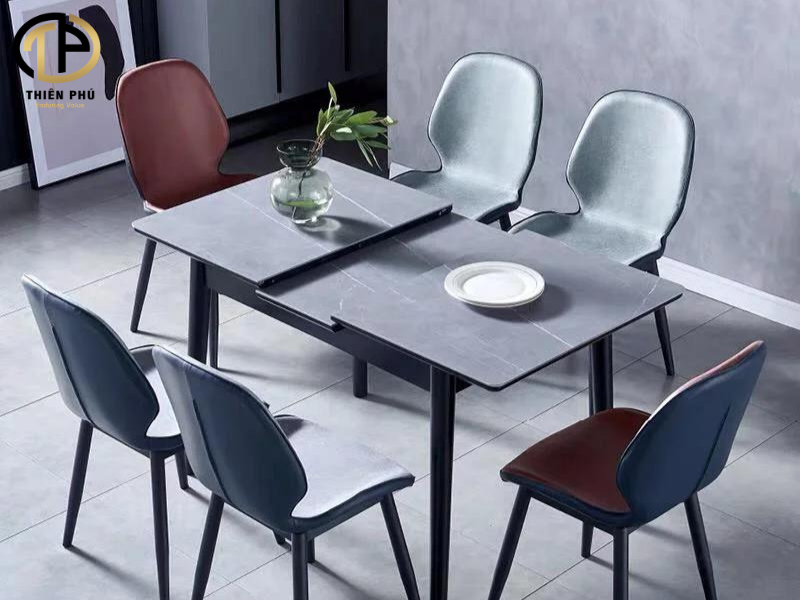Bộ bàn ăn thông minh 6 ghế có thể kéo dài, mở rộng