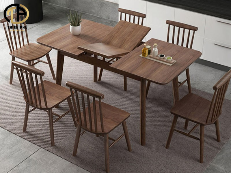 Bộ bàn ăn thông minh 6 ghế dễ dàng gấp gọn