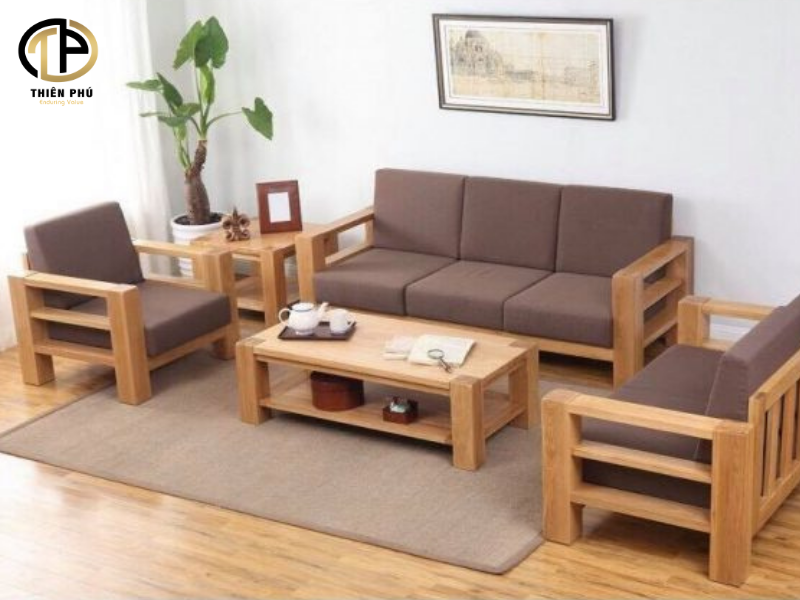 Sofa văng gỗ sồi tinh tế, hiện đại