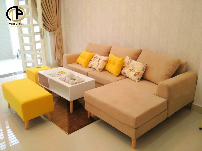 Sofa chữ L với gam màu nổi bật