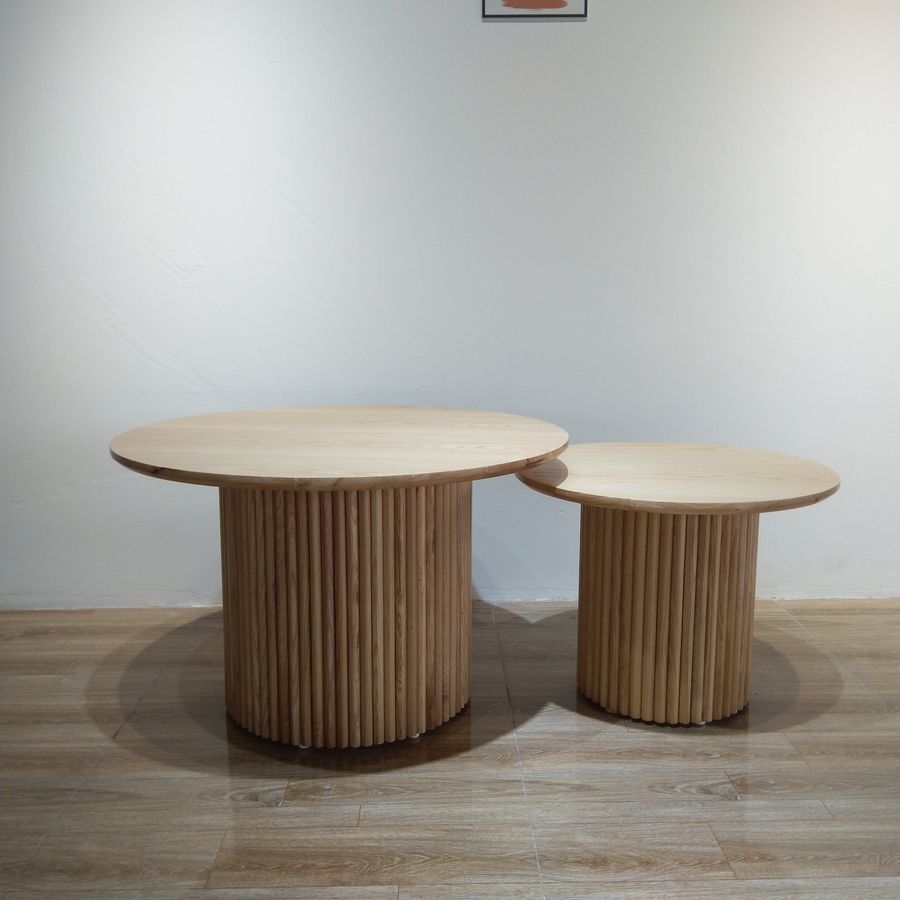  Bộ đôi bàn trà độc lạ sử dụng chất liệu gỗ tần bì đường vân gỗ đẹp, kết cấu chắc chắn sẽ là xu hướng nội thất hiện đại