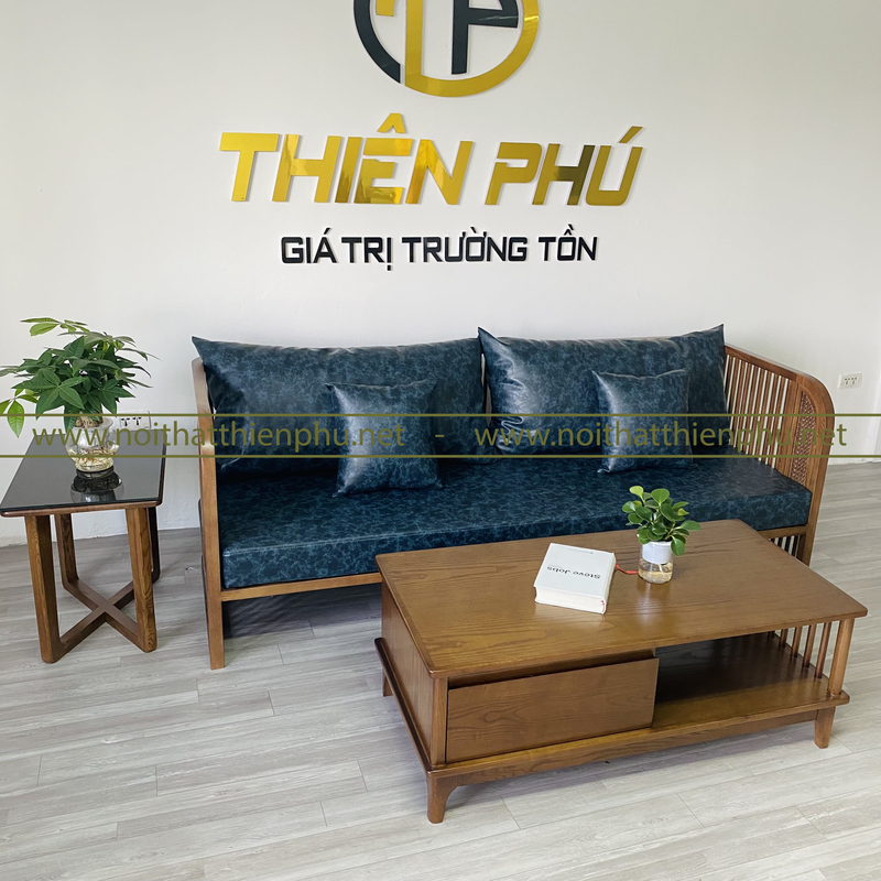 Bộ sofa nan gỗ phong cách Indochine