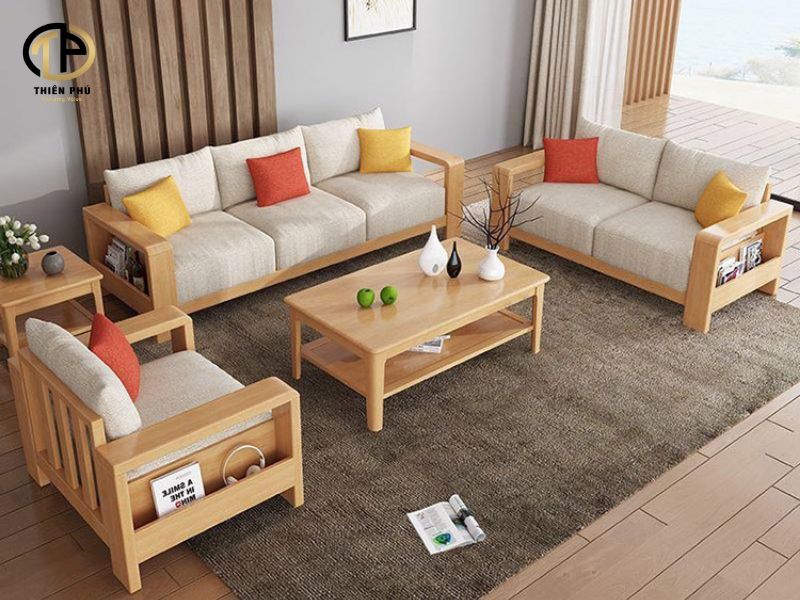 Sofa gỗ sồi màu sắc trang nhã