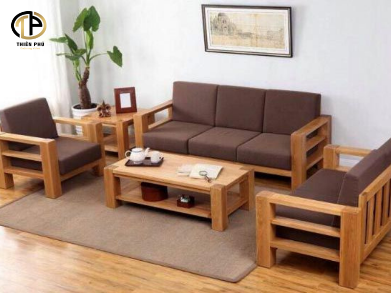 Sofa góc gỗ cho diện tích "khiêm tốn"