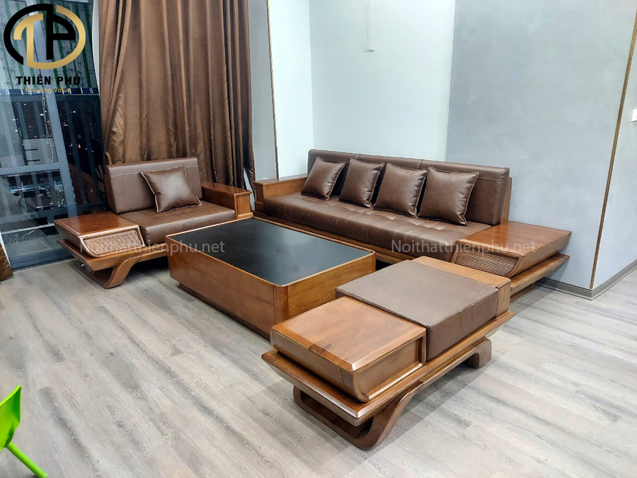 Sofa gỗ sồi hiện đại