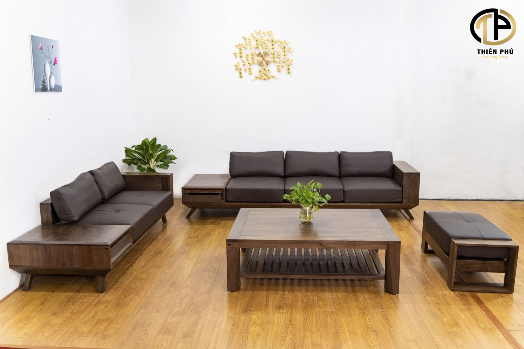 Bộ sofa gỗ hiện đại chữ U TP-110 giá xưởng