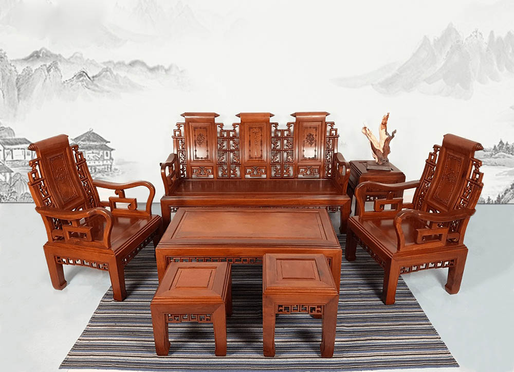 Bộ bàn ghế gỗ cao cấp phong cách tân cổ điển