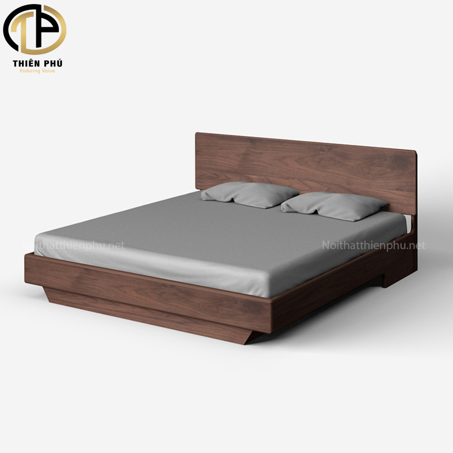 Giường ngủ gỗ óc chó thiết kế đơn giản đem đến vẻ đẹp sang trọng