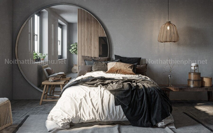 Phòng ngủ thiết kế theo phong cách wabi sabi tinh tế