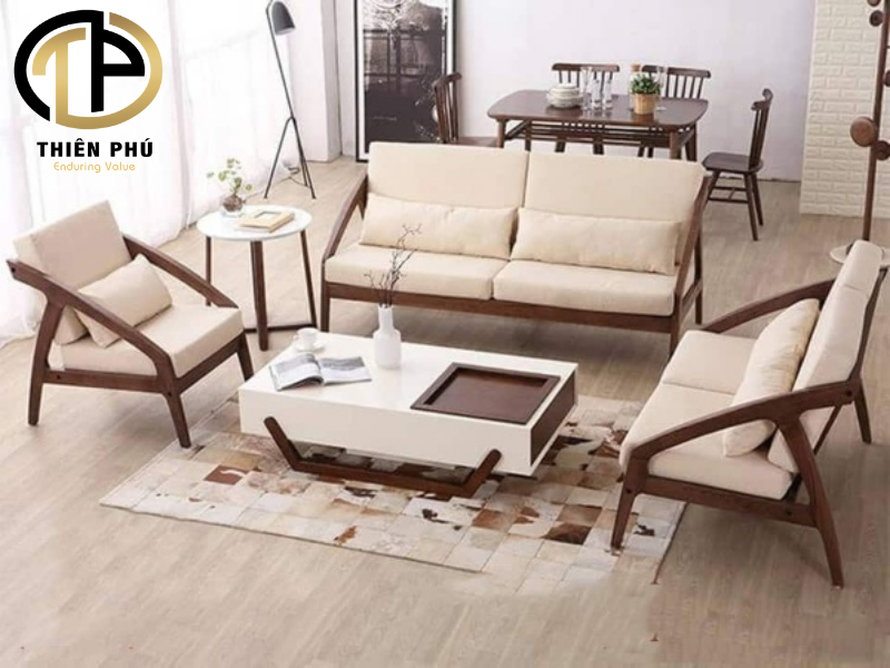 Bài trí bộ sofa gồi sồi tốt cho phong thuỷ 