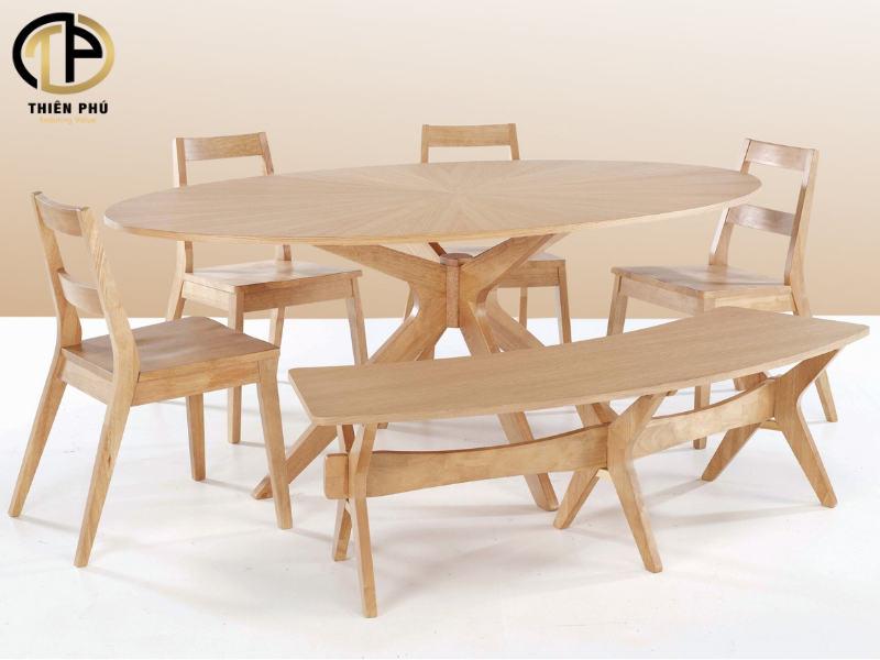 Bộ bàn ghế ăn gỗ sồi sang trọng