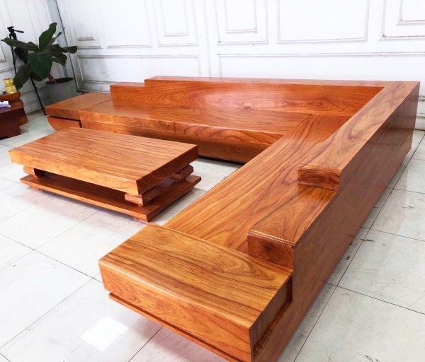 Mẫu ghế sofa gỗ hương nguyên khối cho nhà ở hiện đại