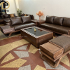 Sofa gỗ sồi Nga hiện đại, hàng cao cấp sơn Ichem, đệm da P Carola