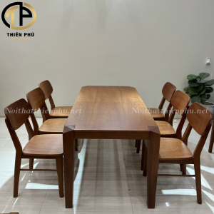 Bộ bàn ghế ăn gỗ xoan đào chân hươu vát TPB41-1 New