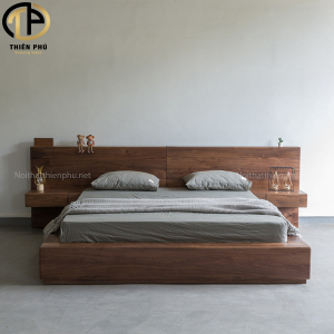 Giường ngủ hiện đại gỗ Sồi thiết kế kiểu hộp tiện nghi G266