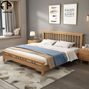 Giường ngủ hiện đại gỗ Sồi song tiện đẹp giá rẻ G278