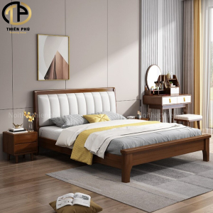 Giường ngủ hiện đại gỗ Sồi bọc nỉ G287