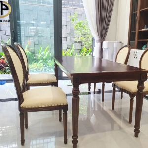 Bộ bàn ghế ăn Louis sang trọng, chất lượng tại nội thất Thiên Phú