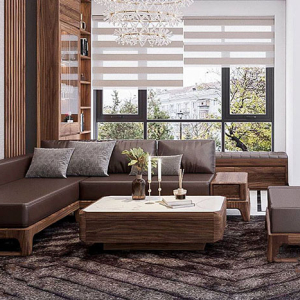 50+ mẫu sofa phòng khách gỗ óc chó đẹp, được yêu thích nhất 2021
