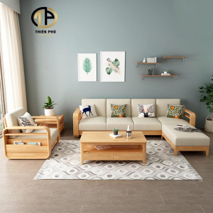 Sofa gỗ tự nhiên hiện đại- lựa chọn tuyệt vời cho phòng khách chung cư