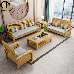 Bộ sofa gỗ sồi chữ U hiện đại TP526