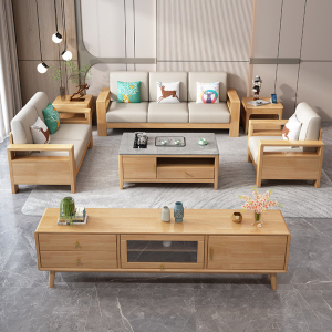 Sofa bộ phòng khách gỗ tự nhiên TP537