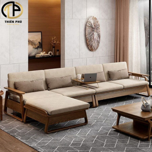 Sofa gỗ Sồi phong cách Bắc âu TP551 cho phòng khách nhỏ