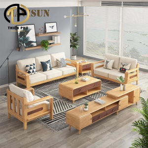 Tìm nơi bán sofa gỗ sồi bọc nỉ Quy Nhơn cho phòng khách hiện đại giá tốt chất lượng